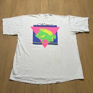 Vintage Crazy Shirts Hawaii T Shirt Neon Fish Graphic USA XL 80s